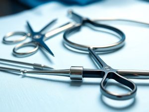 Instrumente medicale pe o suprafață sterilă