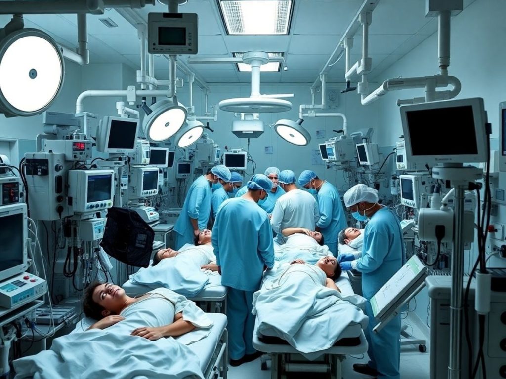 Unitate de terapie intensivă cu pacienți critici.