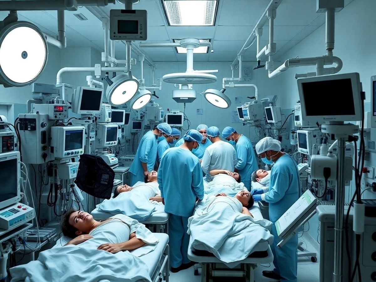 Unitate de terapie intensivă cu pacienți critici.